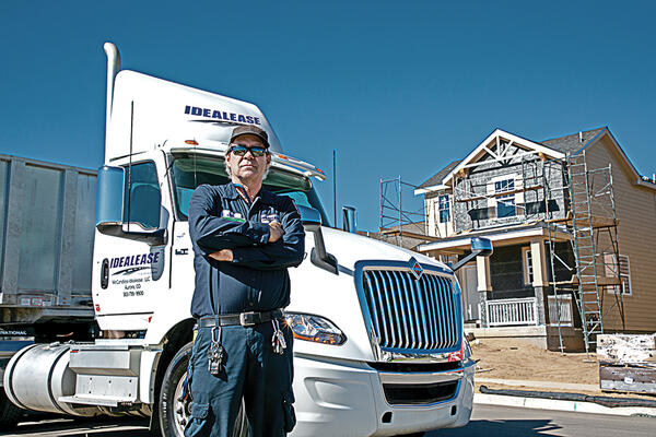 International LT Driver on Construction site